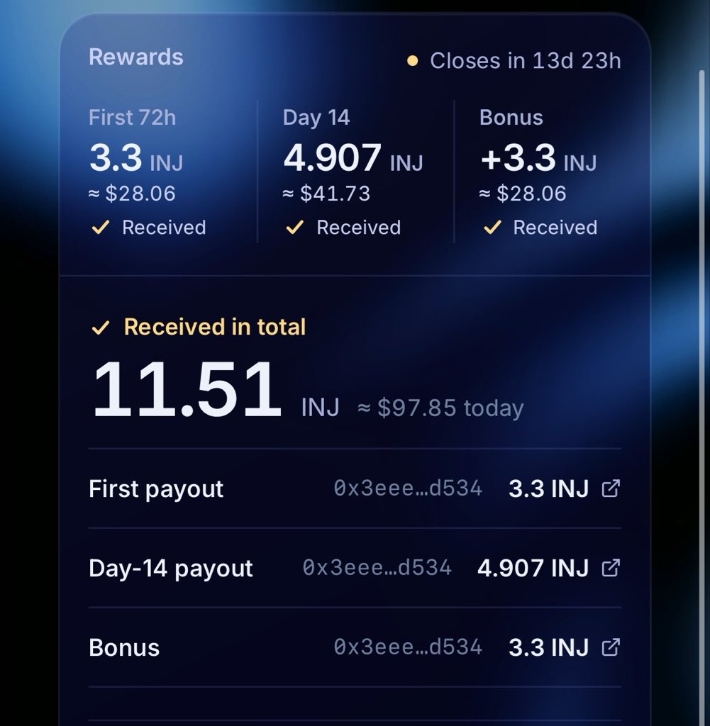 goodwillmorty's tweet photo. I've held $RUNNER since day 1, and through day 14 💎

Claimed my Diamond Hands share from @runupdotfun on @injective https://t.co/imIozL6PWc https://t.co/tRDXMvz5fd