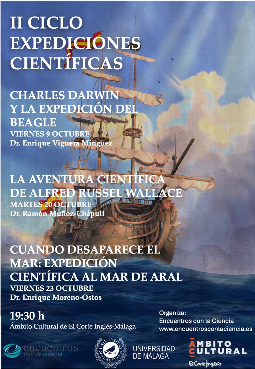 enc_ciencia's tweet photo. “Alfred Russel Wallace: la aventura científica” Ramón Muñoz-Chápuli @InfoUMA Martes 20 octubre 19:30 h @ambitocultural @malaga Presenta @EnriqueViguera https://t.co/b6h7vZK6pr