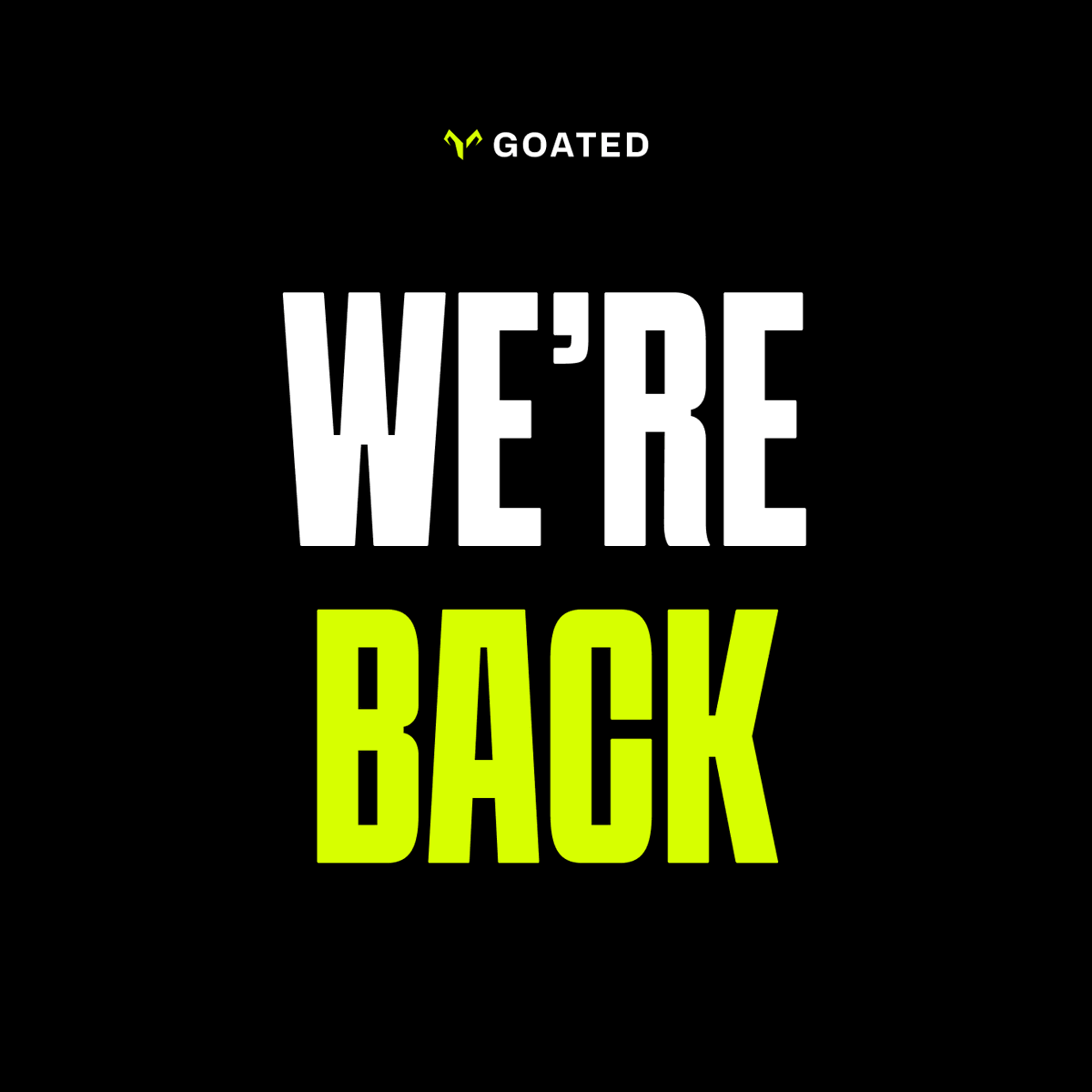 goatedcom's tweet photo. Goated is back online.

You can now resume your degeneracy. https://t.co/GR1TViO72L