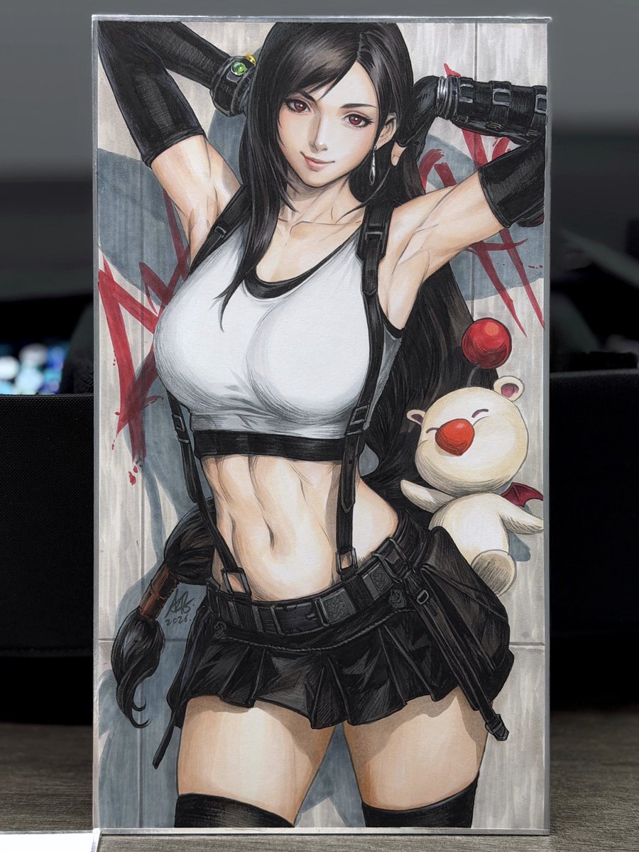 Artgerm's tweet photo. Arttrober Day 20 - Tifa Lockhart 

Probably the most well-known waifu ever, at least to me! The second round of auctions will start tomorrow on @raremarq including this piece. So don’t miss it!

#arttrober2026 #tifalockhart #finalfantasy7 #finalfantasyvii https://t.co/3uuEaBaFwY
