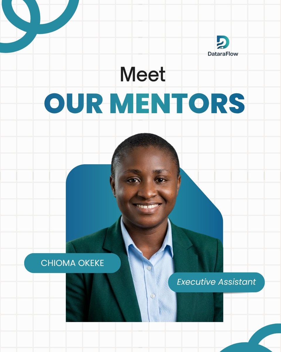 DataraFlow's tweet photo. Meet Chioma Okeke, Executive Assistant and DataraFlow Cohort 2.0 mentor. She is helping our interns build the organisation and communication skills that make great data professionals. Welcome, Chioma.

#DataraFlow #MeetOurMentors #DataScience https://t.co/0fdpqhEKrr