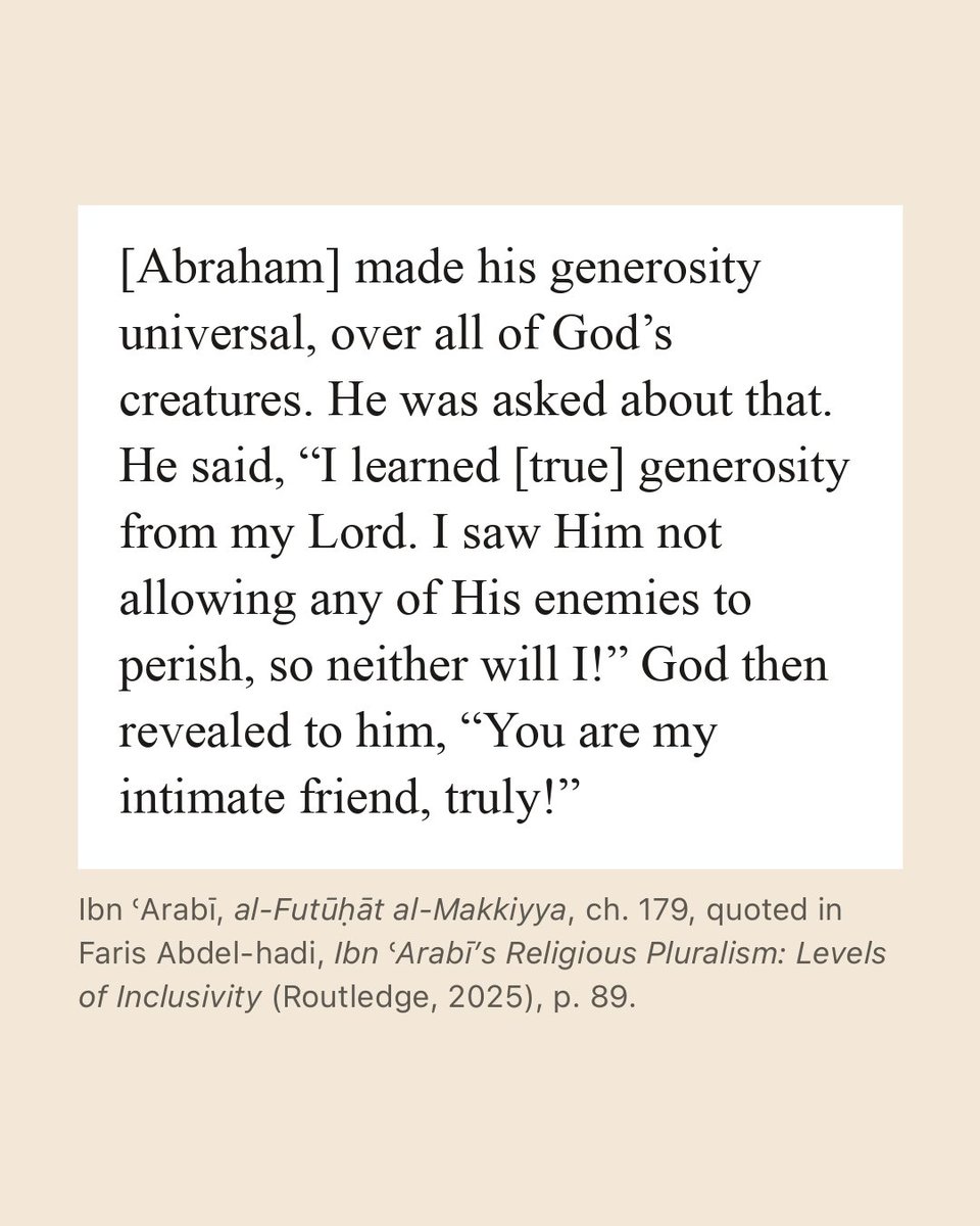 stofficials's tweet photo. This comes from the chapter of the Futuhat on khulla, intimate friendship, the station named after Abraham. God had rebuked Abraham for refusing to feed an idolater whom He Himself had fed for more than seventy years, and this is what Abraham did afterwards. https://t.co/rcXDDyaIQK