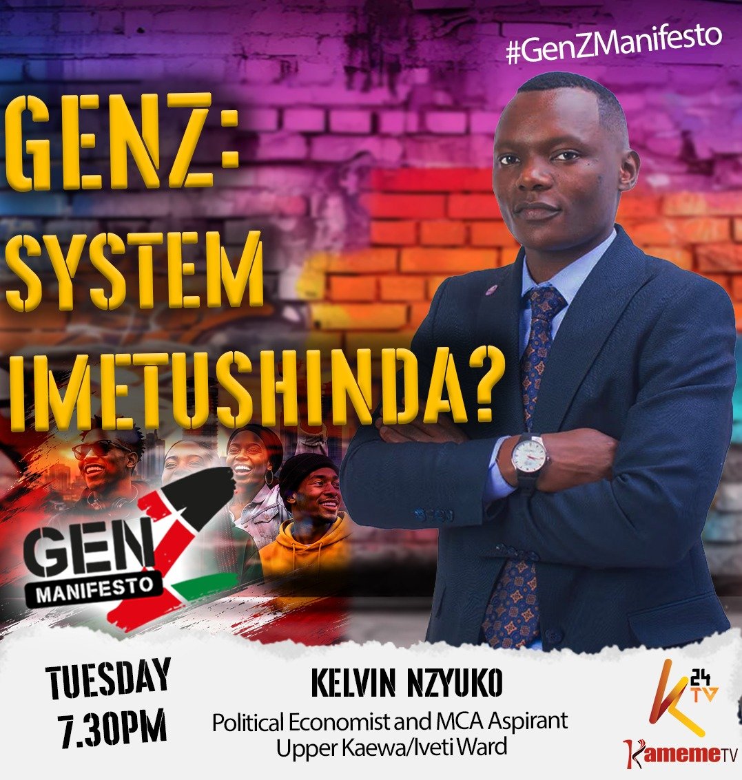 KamemeTvKenya's tweet photo. Umuthi, tabariraini ya GEN Z MANIFESTO: System imetushinda??

Wa keeri, 7.30-9.00 PM.
#genzmanifesto #KamemeTv https://t.co/W5KchyUZPm