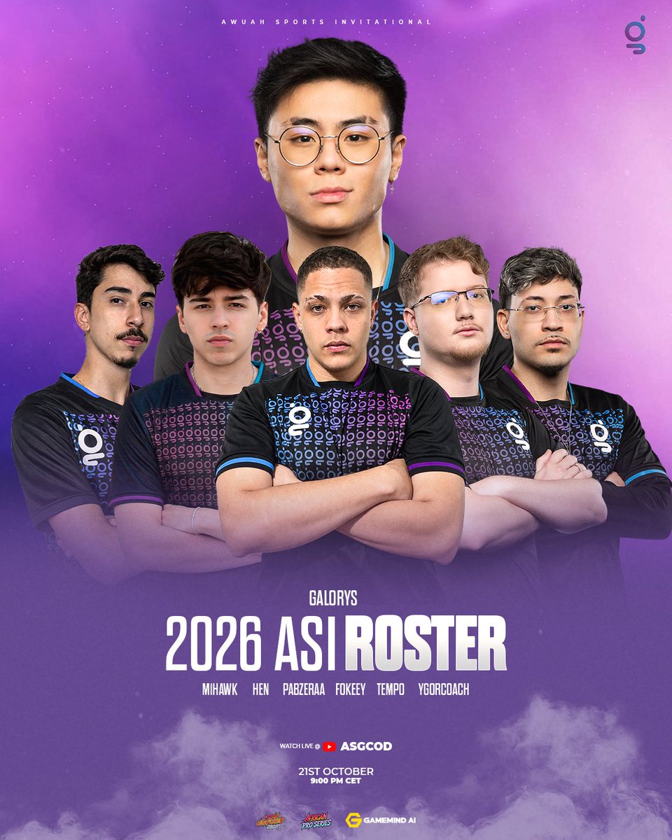 ASGCODM's tweet photo. 𝐌𝐄𝐄𝐓 𝐓𝐇𝐄 𝐓𝐄𝐀𝐌𝐒
Live Oct 21st @ 9 PM CET
@galorysgg 
@TeamSybarites 
@undreamteam 
@Paradox1AF 

Stream: https://t.co/AXGtmou7Rs

Discord Community: https://t.co/MV9xUIRSGQ #codmfpl https://t.co/7uTCL09xI3