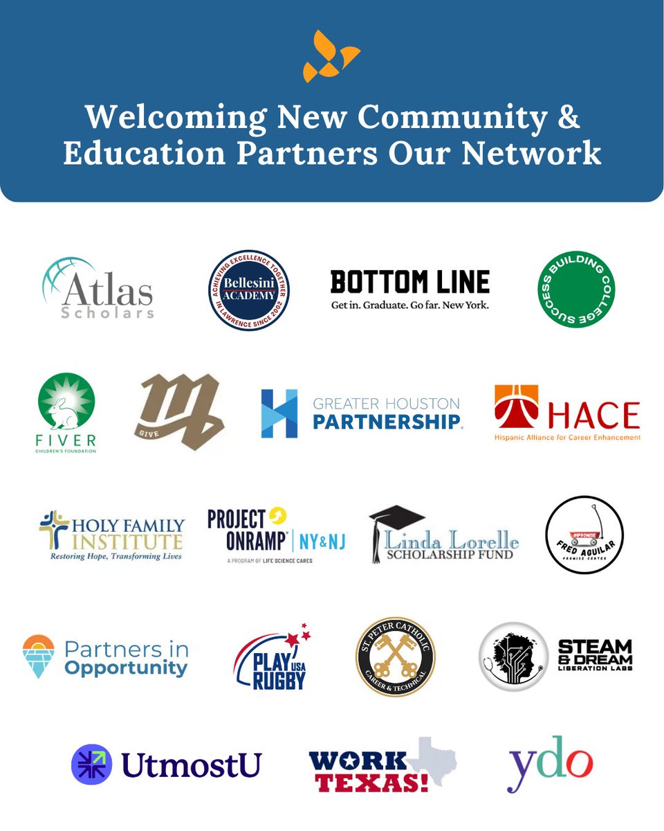CareerSpringOrg's tweet photo. We're thrilled to welcome our newest Employer, Community, College &amp; University, and Secondary School Partners to the CareerSpring Network! Together, we're empowering the next generation of #FGLI talent. 

Interested in joining our Network? Visit https://t.co/IcXfbFli6A https://t.co/LixbCu8RB4