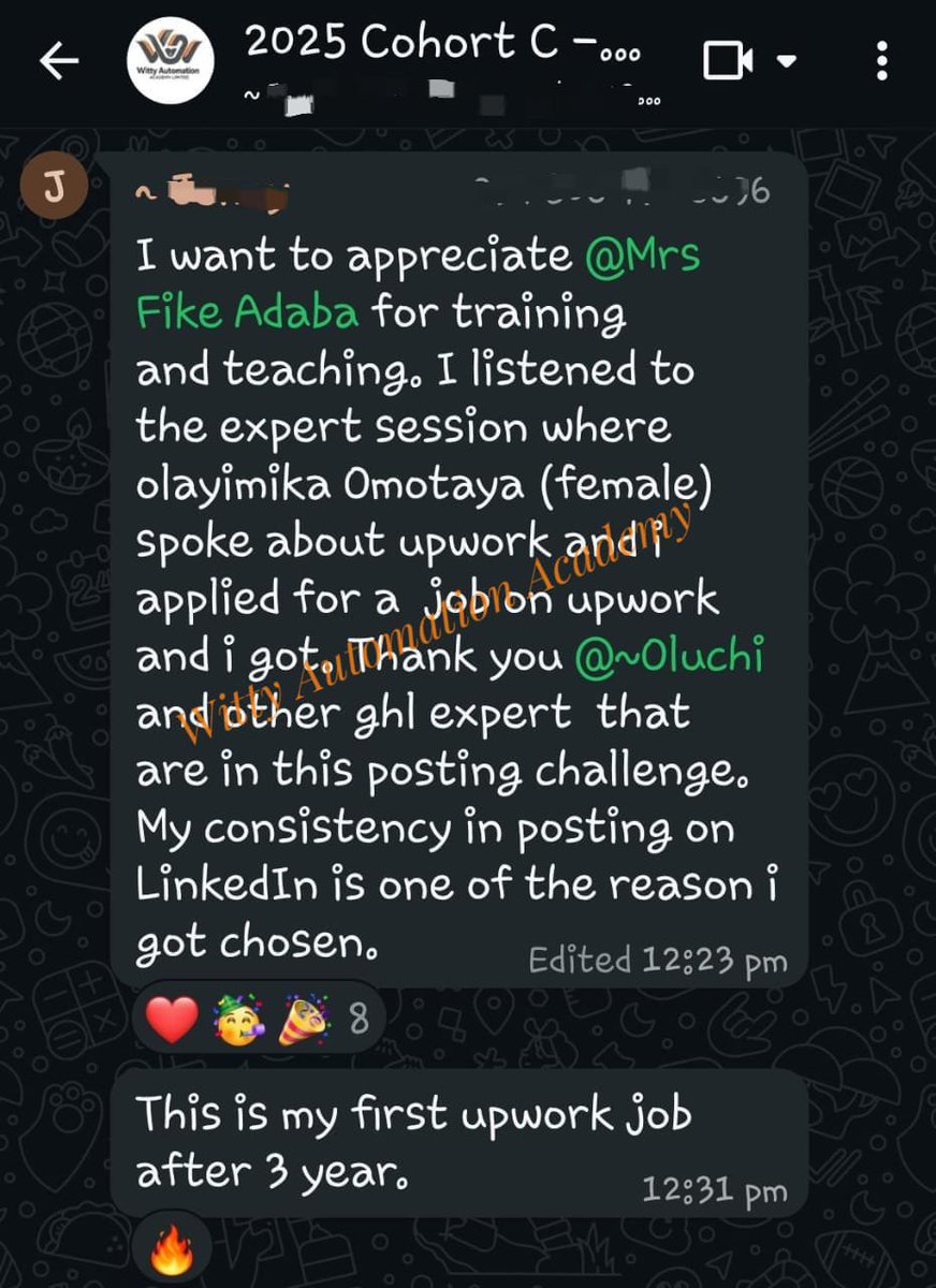 wittyautomation's tweet photo. Getting your first Upwork job after three years is a win worth celebrating.
At Witty Automation Academy, we teach practical no code skills and encourage students to take action.
Ready to build your skills and put them to work? Join us.
#NoCodeAutomation https://t.co/zHpRkwlzqM