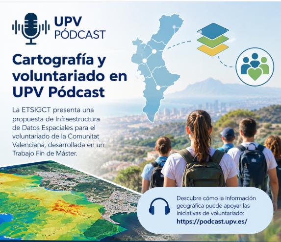 IDEESpain's tweet photo. 🎙️ Cartografía y voluntariado en @UPV Pódcast.

La ETSIGCT presenta una propuesta de IDE para el voluntariado de la Comunitat Valenciana, desarrollada en un Trabajo Fin de Máster

🌍 La información geográfica puede apoyar las iniciativas de voluntariado:
👉https://t.co/atE3rqb3yM https://t.co/9jJYMqg7E9