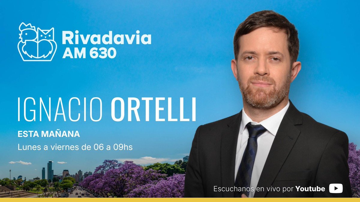 Rivadavia630's tweet photo. 🎙️¡Sumate de 6 a 9 hs a #EstaMañana con @ignacioortelli!
 
🎧Escuchanos en:
💻https://t.co/XHW1hqzpgH
📱Web: https://t.co/nv8m9yZM7g https://t.co/HKaA9Cmho2