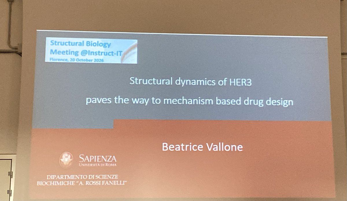 cerm_cirmmp's tweet photo. We are opening the #StructuralBiology Meeting with an introduction to @instructhub  by Lucia Banci, followed by the first scientific talk of the day by Beatrice Vallone: “Structural dynamics of HER3 paves the way to mechanism-based drug design.” https://t.co/rjIGYtcESd