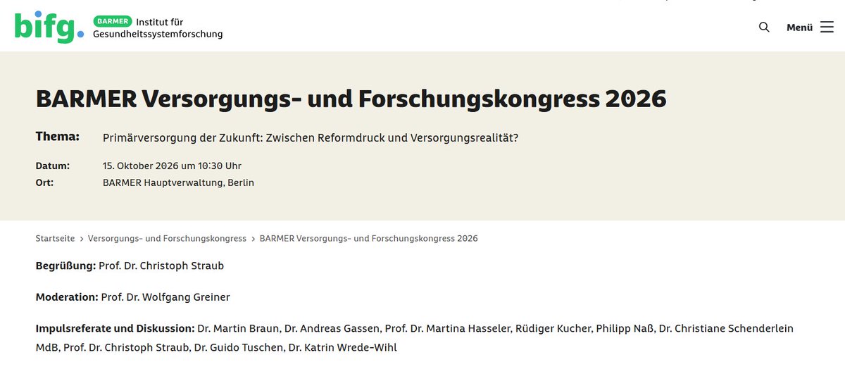 BARMER_BB's tweet photo. 🏥 Wie sieht die #Primärversorgung der Zukunft aus? Diese Frage stand im Mittelpunkt des 9. #BARMER Versorgungs- &amp; Forschungskongresses. 💡🤝 #Gesundheitsversorgung von morgen braucht mutige #Reformen &amp; gemeinsame Lösungen. 🚀 Folien: 👉https://t.co/otTCTvj6h9 #Gesundheit #GKV https://t.co/lAtr90ygXn
