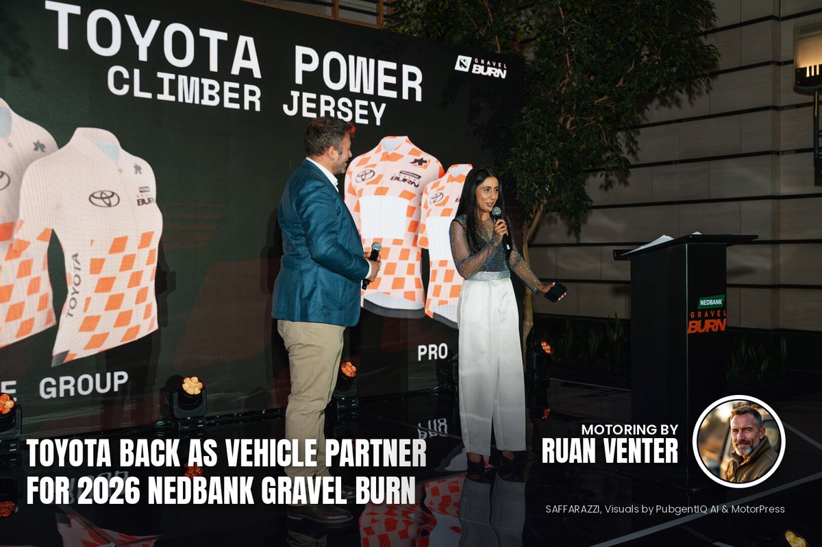 saffarazzi_com's tweet photo. Toyota back as vehicle partner for 2026 Nedbank Gravel Burn 🚗
➡️➡️➡️ FULL STORY ON SAFFARAZZI ⬅️⬅️⬅️
#Toyota #MotorPress #Motoring https://t.co/r2vgSaYF65