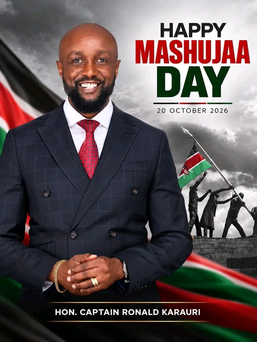 ErickMu64142307's tweet photo. 🇰🇪 Happy Mashujaa Day! True heroes fix what is broken and build a better future. Let’s work for better roads, clean Nairobi, reliable water &amp; youth opportunities.

NAIROBI WAKATI NI SASA! 💪🇰🇪

#KarauriForNairobi #MashujaaDay #Nairobi2027 https://t.co/wv0STznPvv
