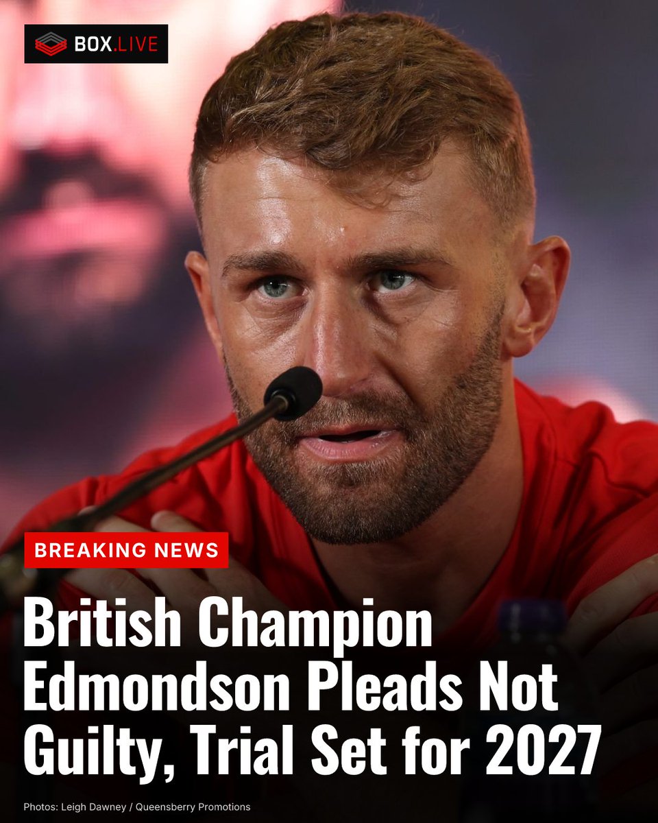 BoxLiveApp's tweet photo. British light-heavyweight champion Lewis Edmondson has pleaded not guilty to dangerous driving and possession of a Class A drug with intent to supply. His trial is set for June 14, 2027. The BBBofC recently ordered him to defend his title against Dan Azeez. #Boxing https://t.co/8VXYVbkOb3