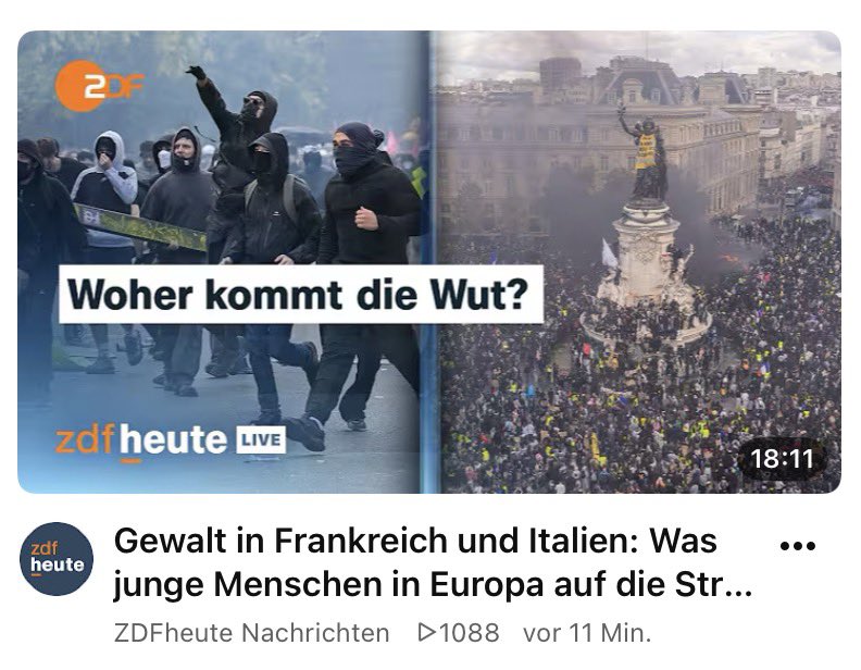 NurderK's tweet photo. „Woher kommt die Wut?“, fragt das ZDF.

Ernsthaft? Jahrzehnte kaputtgesparte Schulen, Lehrermangel, unbezahlbare Mieten, explodierende Lebenshaltungskosten, prekäre Jobs, BAföG-Misere, fehlende Jugendclubs und eine Klimakrise, deren Folgen vor allem die Jüngeren tragen müssen. Eine Generation soll immer mehr leisten, immer länger arbeiten, kann sich immer weniger leisten und darf gleichzeitig die Krisen eines Systems ausbaden, von dem vor allem andere profitieren. Die eigentliche Frage ist nicht, woher die Wut kommt. Sondern wie weit sich der Journalismus von der Lebensrealität junger Menschen entfernt haben muss, um sich darüber noch zu wundern.