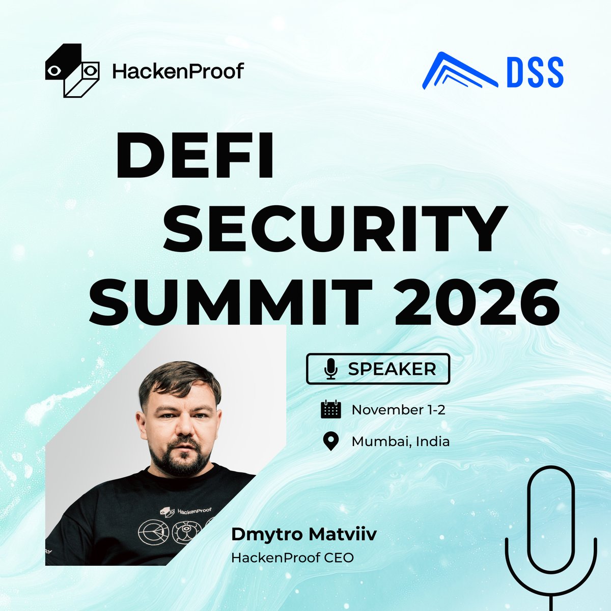 HackenProof's tweet photo. Crowdsourced security is changing – and we’re taking the conversation to @summit_defi 2026 🇮🇳

Our CEO @DmytroMatviiv will speak on:

“Why Crowdsourced Security Is Dying (Code4rena, Hats Finance, and What Comes Next)”

📅 Nov 1–2
📍 Mumbai

See you at DSS 2026!

#DSS2026 #Cybersecurity #HackenProof