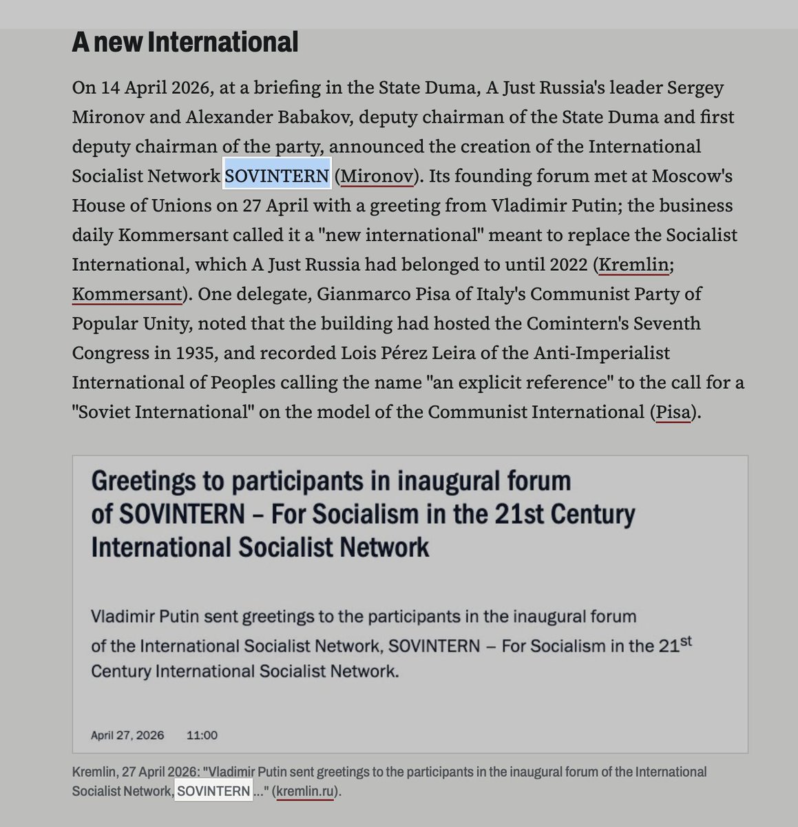 realDianaWest's tweet photo. In April of this year, Russians announced creation of International Socialist Network, SOVINTERN.  Connection to French riots? From the account called @Restitutor

https://t.co/haYExquNfJ https://t.co/86RqvIgvTX