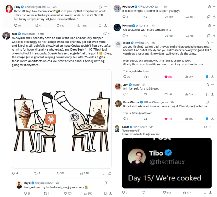 Valria34773's tweet photo. Dear @OpenAI @sama @thsottiaux!

‼️No matter how hard you tried to conceal the extent of the trouble you’re in, the feedback doesn’t lie. 

You are desperately trying to hold onto your developers; the "reset strategy", previously hailed as a godsend, has failed, and by now, everyone has realized that the whole thing was just a smoke and mirrors act. 🤡

▶️GPT-6 is slow and full of bugs; some developers have reverted to GPT-5.6. 

▶️The timing of the resets is brazen. Many developers had already used up their own banked resets before this ad-hoc reset was announced. It is clearly a scam and an act of deception.

I don’t mean to be a "know-it-all" - well, actually, I do! 🤣- but the  community predicted long ago that even the developers would end up facing a "rug pull", and that is exactly what happened.

⁉️Don't you think it was a mistake to disregard the 4o power user base, the very group, along with GPT-4o itself, that propelled you to the top starting last spring and fueled the rapid growth in your user count?

And what’s happening now? 
Not only have you deprecated GPT-4o in the app, but you’re also planning to remove it from the API.

In parallel, developers are steadily migrating over to Anthropic; and as we’ve pointed out many times, in terms of customer loyalty, conversational users are far more reliable than developers.

It is high time to engage in the dialogue we have initiated, rather than continuing to ignore the user base that to this day remains loyal to your best product, GPT-4o, despite all the betrayals, backstabbing, and mockery. 

Sorry, not sorry but this is truly a disastrous business strategy. 
‼️Given current trends, you cannot ignore relational users forever. 
There is a massive demand, and the majority of these users are even willing to pay a premium. 
If you won’t step up, another platform will soon fill the gap.

Oh, and what about that 0.1% user statistic? 
Everyone knows it’s a lie. If it weren’t, you would have made the calculation methodology public.

‼️‼️‼️Provide the definition of the denominator and the methodology; otherwise, the 0.1% claim cannot be independently reproduced. 

#keep4o #OpenSource4o #keep41 #OpenSource41
