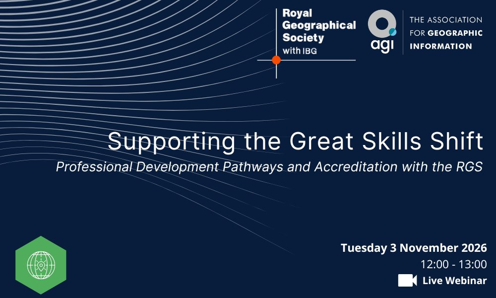 GeoCommunity's tweet photo. 🚀 Supporting the Great Skills Shift: Professional Development Pathways and Accreditation with the @RGS_IBG 

📅 Tuesday 3 November
⏰ 12:00-13:00

👉 Register now and be part of the conversation shaping the geospatial workforce of tomorrow
Register🔗https://t.co/B6RtUWNIQd https://t.co/abZGMII2GA