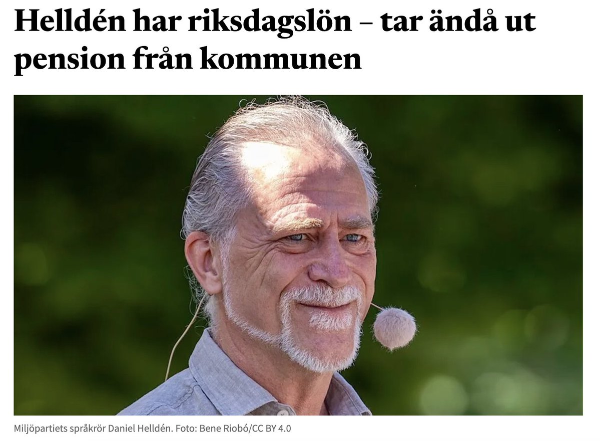 Bulletin_Nu's tweet photo. Miljöpartiets språkrör Daniel Helldén tjänar 81 400 kronor i månaden som riksdagsledamot. Utöver det får han drygt 20 000 kronor i månaden i pension från Stockholms stad. Sedan han lämnade stadshuset har han fått nästan en miljon kronor, rapporterar DN. https://t.co/RKXDj9qnz4 https://t.co/xJvbY39aCb