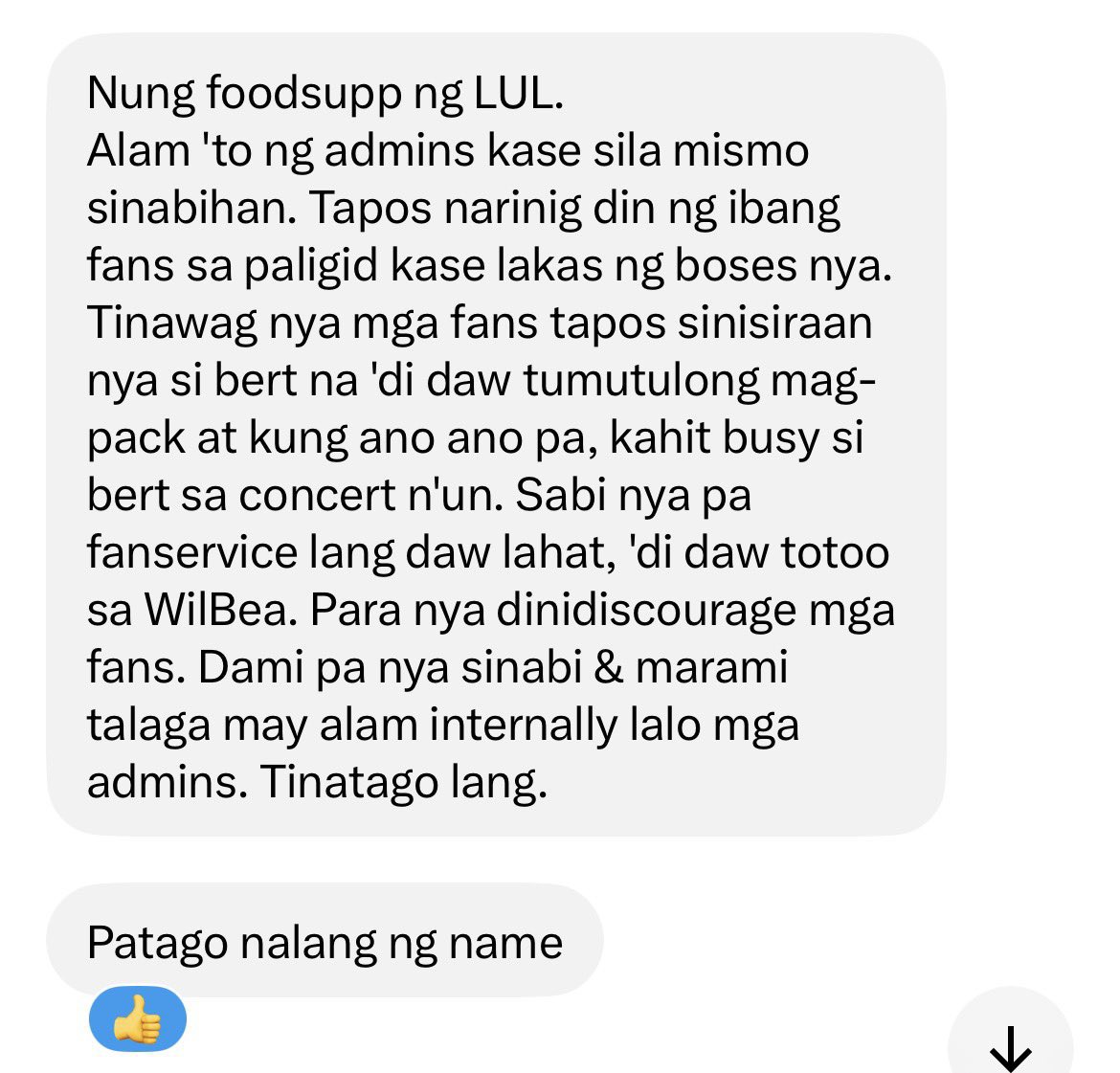 nsbfnibb's tweet photo. Oh oh oh another tea just dropped 👀🍵🫣 fan service lang pala lahat ng ginagawa ni @beabinene and @itswilbertross kawawa mga asang asa  na oso #WilBea niyo pala fan service lang e. Ang masaket dun alam pala ng admins?!? @bearries_ofc @wilbea_ofc @wilbest_ofc 🫣 https://t.co/L104EJhXVw