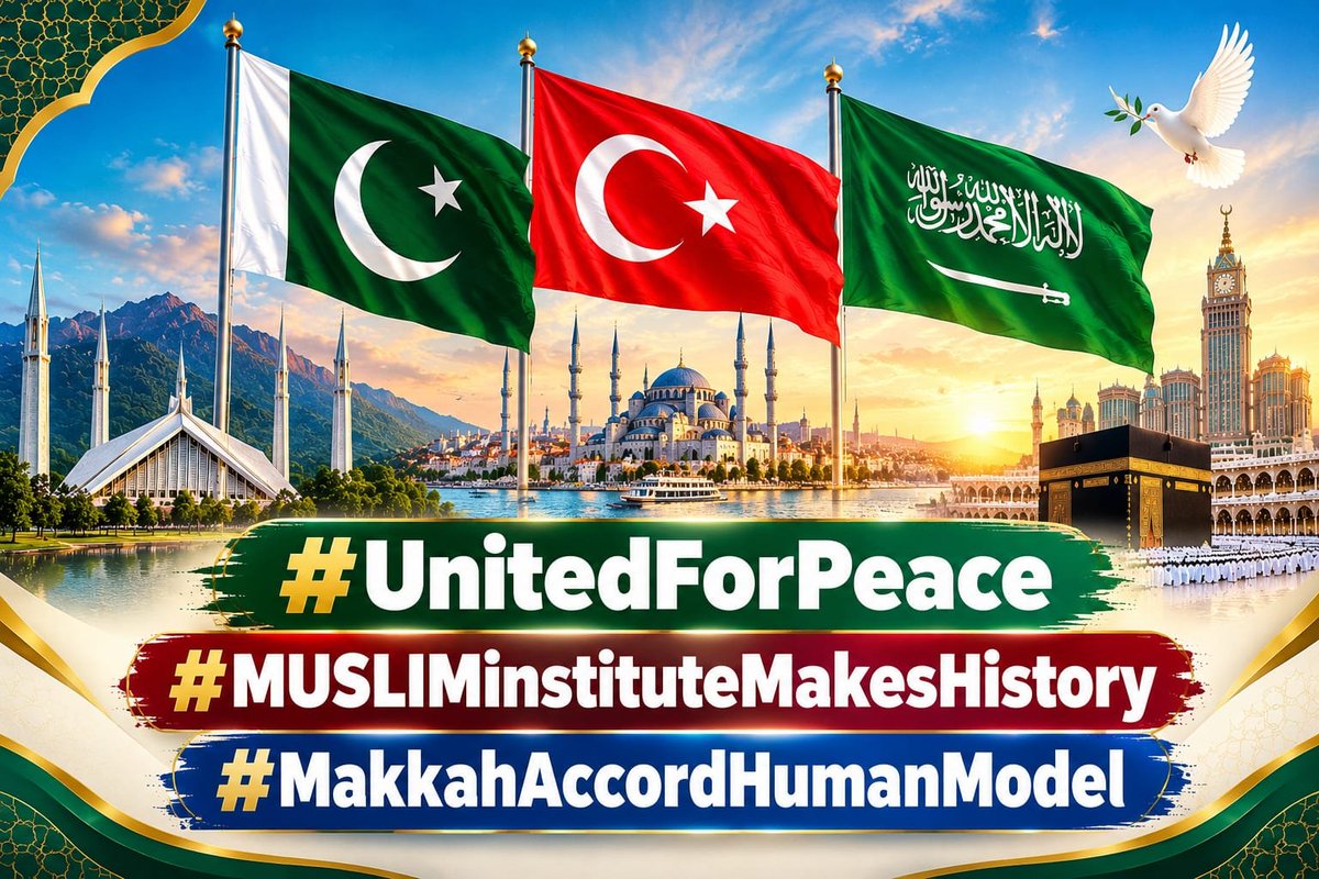 luckman61117's tweet photo. Pakistan has once again provided a platform for a powerful message of Muslim solidarity. The Makkah Accord human model reflects the value of bringing people together around peace, friendship, and cooperation.

#UnitedForPeace #MUSLIMInstituteMakesHistory #MakkahAccordHumanModel https://t.co/ohDEVwZ3mD
