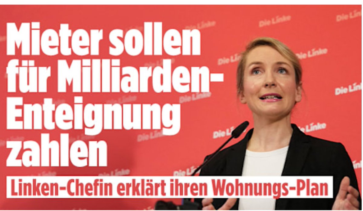 Hosenmaus1's tweet photo. Breaking New:

Ines Schwerdtner kündigt Mieterhöhungen & Sanierungstopp für die enteigneten Wohnungen in #Berlin an!

Man braucht 16 Mrd. und hat –4 Mrd. Haushalt. Es läuft also über Zinskredite, aber da die Zinsen so hoch sind, müssen die Mieten "moderat erhöht" werden.

Wie man Rücklagen für Sanierungen bilden will, während man die Miete für die Schuldrückzahlungen nutzen möchte, konnte nicht erläutert werden. Es wird obendrauf also einen Renovierungs- und Sanierungsstopp geben.

So gewählt, so bekommen..
