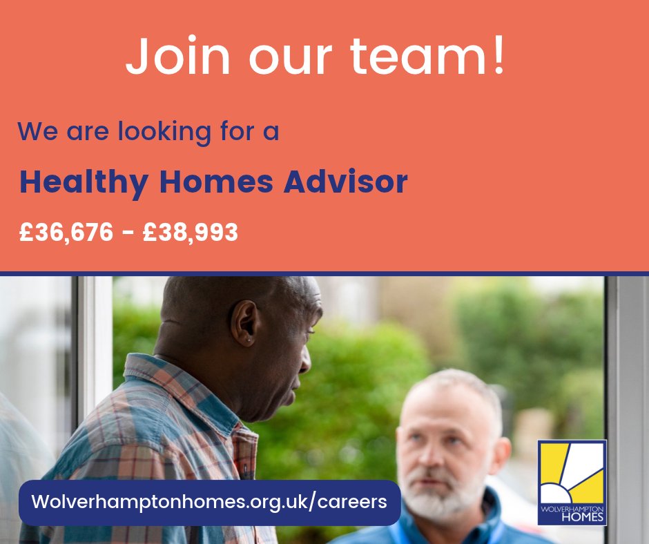 WolvesHomes's tweet photo. Can you deliver excellent, empathetic customer service, even when conversations are sensitive or challenging?  We have an exciting opportunity for a Healthy Homes Advisor to join our Property Services team. For more details, head to WMJobs: https://t.co/0TSZQ3qNrV https://t.co/dqyWZiuyUH