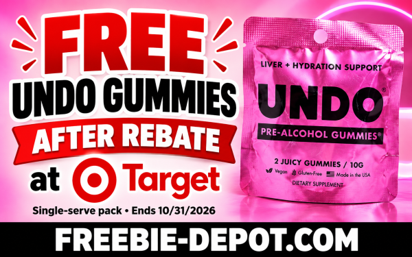FreebieDepot's tweet photo. FREE UNDO Pre-Alcohol Support Gummies at Target After Rebate! https://t.co/NL83UkGkfo #UNDOGummies #FreeAfterRebate #TargetDeals #TargetFreebies #TargetFinds #RebateDeals #FreebieAlert #Freebies #SaveMoney #FreebieDepot https://t.co/22GveYrpVo