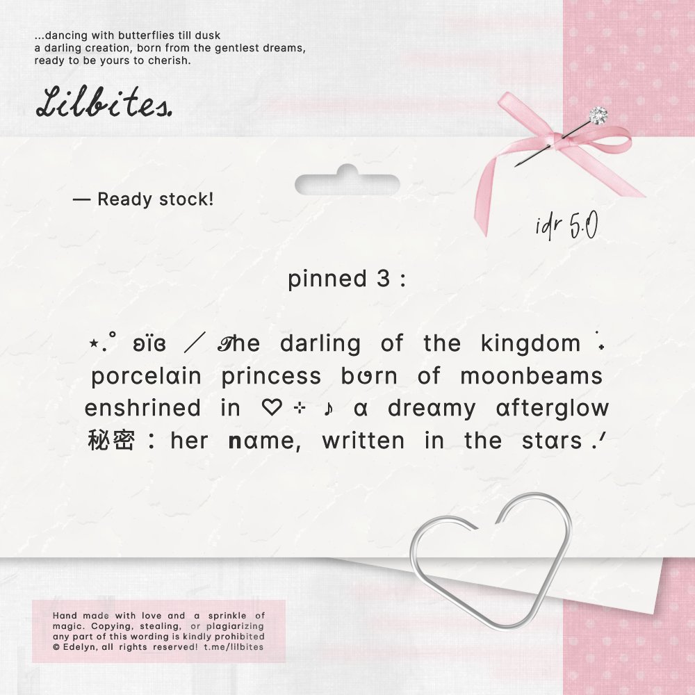shicsia's tweet photo. Help repost please, thank you .. 🩰🌸

Hai, Edelyn bawa empat pinned wording ready stock yang siap kamu bawa pulang  >____0
... https://t.co/Tnt6SvbQRS,- koin ／ each ❗
Bisa ketuk DM atau Tele-ku jika berminat yah :3

#zonauang https://t.co/9Xf5mGR950