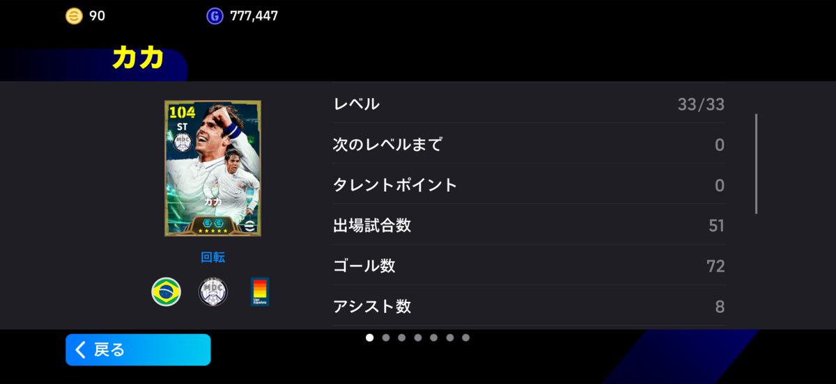 daburucheazu's tweet photo. マドリー版カカを50試合使ってみた感想。
・コンカが入る。
・フィジカルあんま上げてないのに強い。
・爆速。
・ドリブルのキレ⚪︎
・ナンバー10だけどオフェセン高いからオフザボールめちゃくちゃ良い。
・ワンツーさせるだけで完結。
・足が長いからボールが引っかかる。
※全てオンライン戦です。 https://t.co/2qrRpyObzj