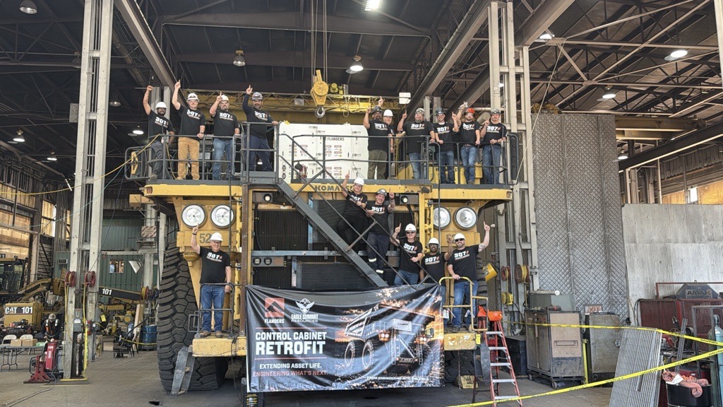 im_mining's tweet photo. Earlier this month, mining industry power, automation, and electrification solutions major @FLANDERSInc  announced a “world’s first” installation of FLANDERS’ #hybridelectric #controlcabinet on a #dieselelectric drive Komatsu 930E #haultruck owned by coal mining company #EagleSummitResources LLC. IM sought out some detail on the project & tech https://t.co/mUJi4usb3U