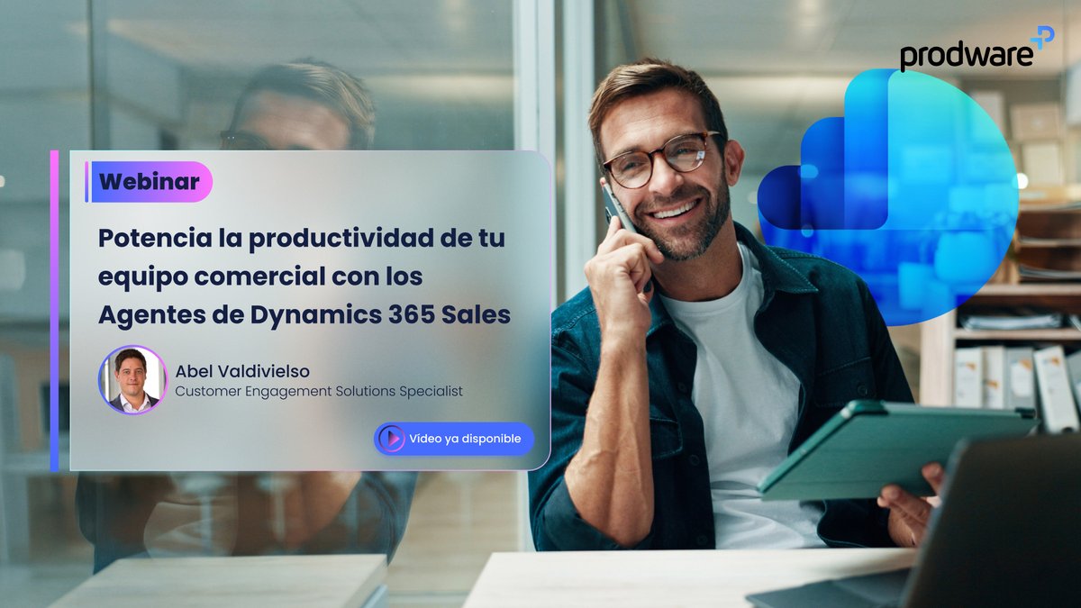 ProdwareES's tweet photo. Nuestro experto te demuestra con casos prácticos cómo los nuevos #agentes de #Microsoft #Dynamics365 #Sales aprovechan la #IA para automatizar tareas, analizar info y ayudar a los vendedores a centrarse en vender más y construir relaciones de valor.
➡️ https://t.co/GooJo3aHy8 https://t.co/lpOxvxofVr