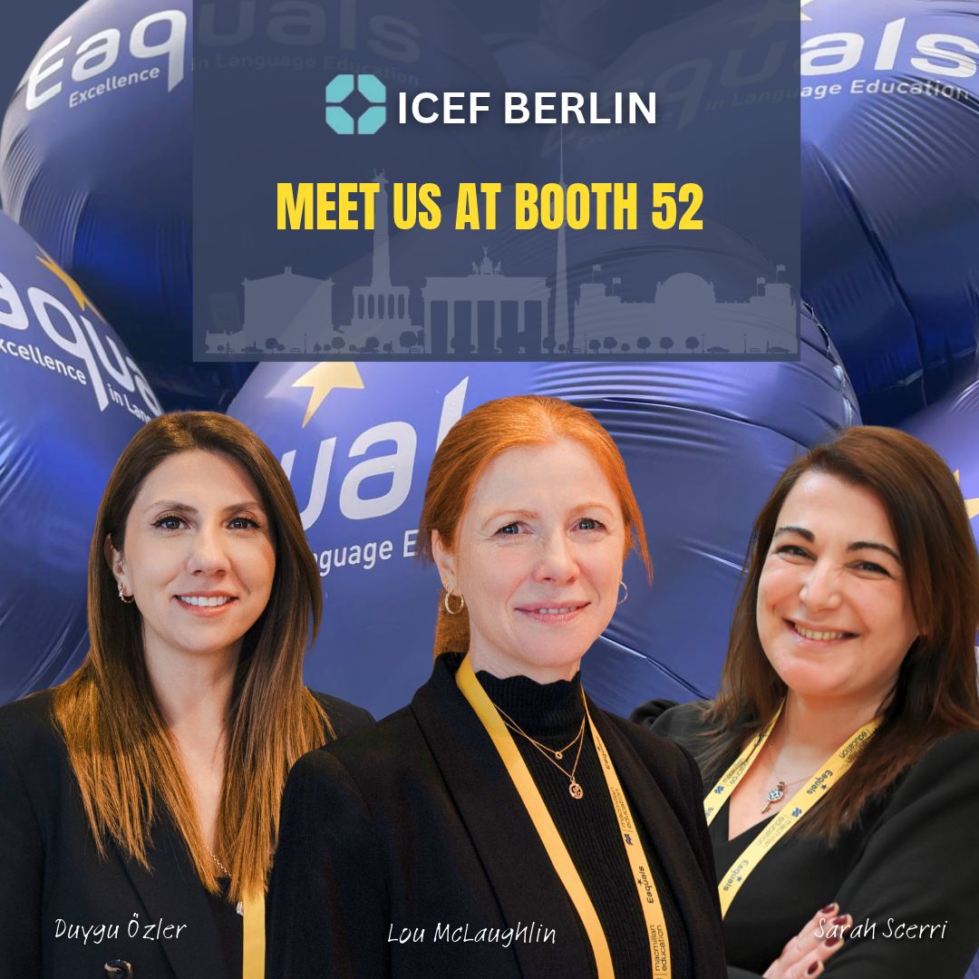 Eaquals's tweet photo. We’re heading to #ICEFBerlin! 👋
The Eaquals badge is an internationally recognised mark of quality, backed by rigorous standards.
Run a language school, HEI, K–12 or online provision? Come meet us & explore how we can help demonstrate your quality to students & partners. https://t.co/r2rD5YSzs0