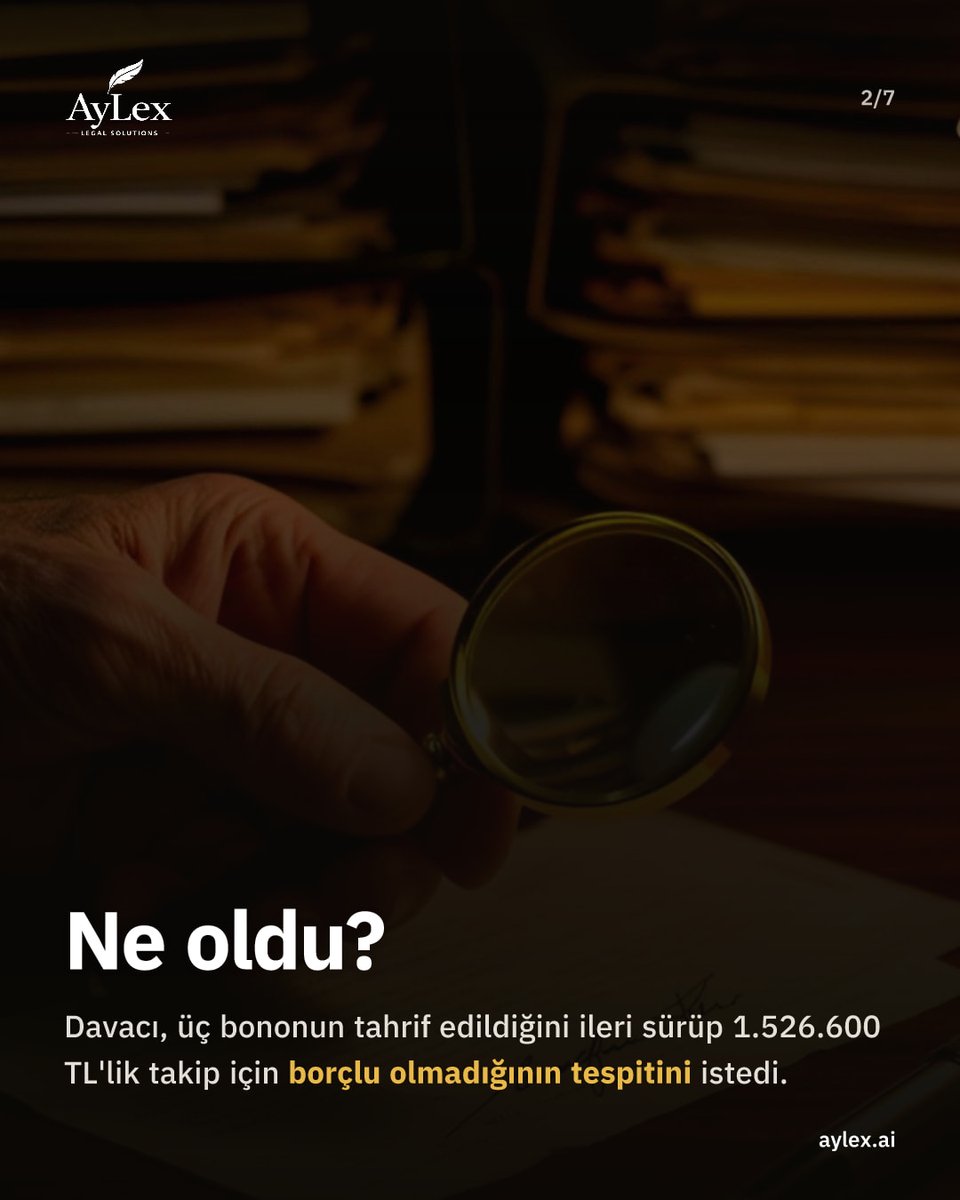 AyLexHukuk's tweet photo. Üç senede tahrifat iddiası: tanık talebi senede karşı senetle ispat kuralı nedeniyle reddedildi, dava reddedildi, Yargıtay 11. HD onadı. Senede karşı iddiayı yazılı delille kurun. https://t.co/q5N1fLrYhQ