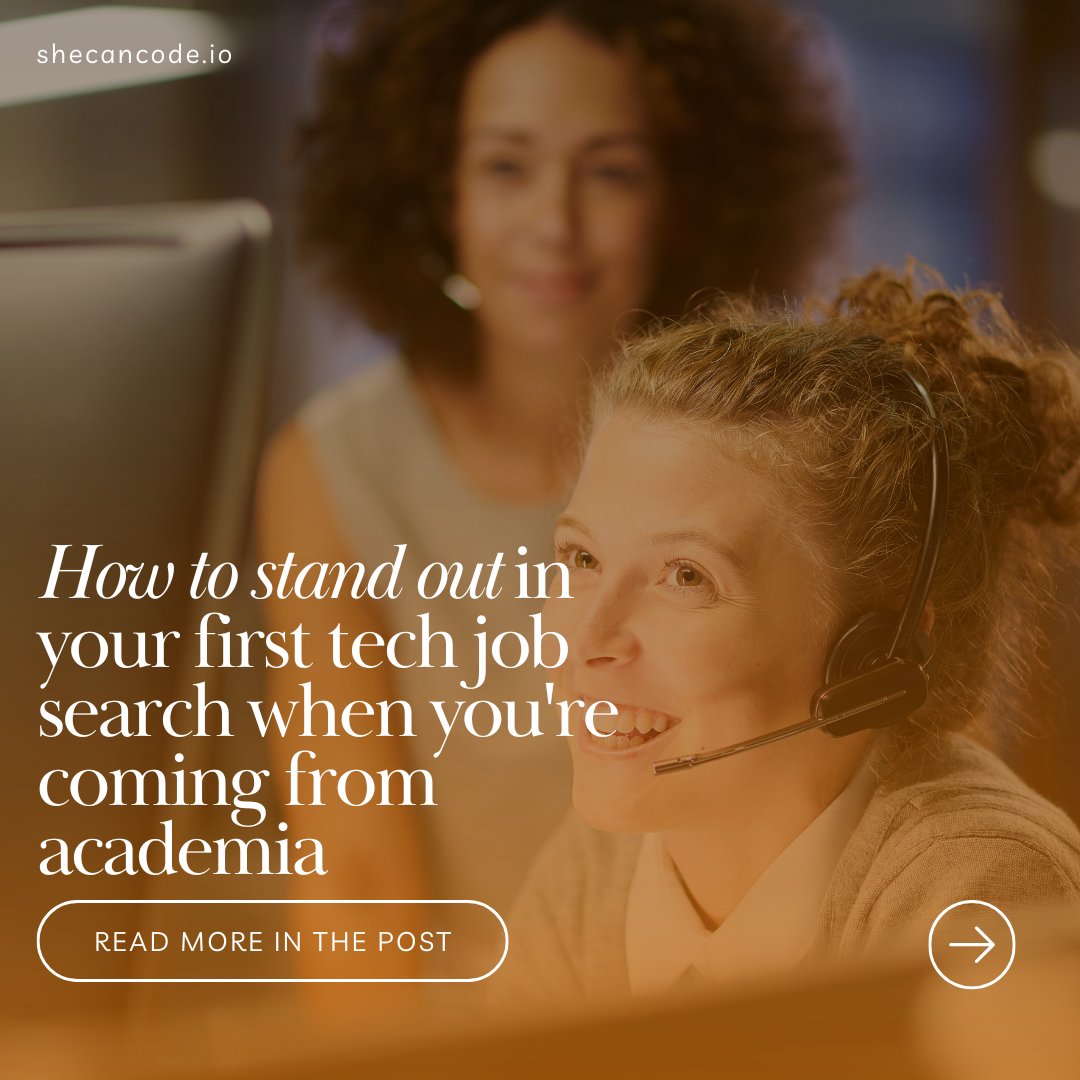 SheCanCodeHQ's tweet photo. 🎓 Looking to land your first tech job after academia?

Ayesha Mubshrah shares practical advice from her own move from a PhD into tech, including how to reframe academic experience, tailor your CV, prepare for interviews and build your network.

👉 https://t.co/XeSafFjXh6 https://t.co/CiLuyoC3pT