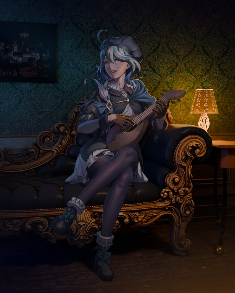ri_owh's tweet photo. Trying to learn 3d for my illustration

#Furina #GenshinImpact #bard https://t.co/eUqcWbVqQv