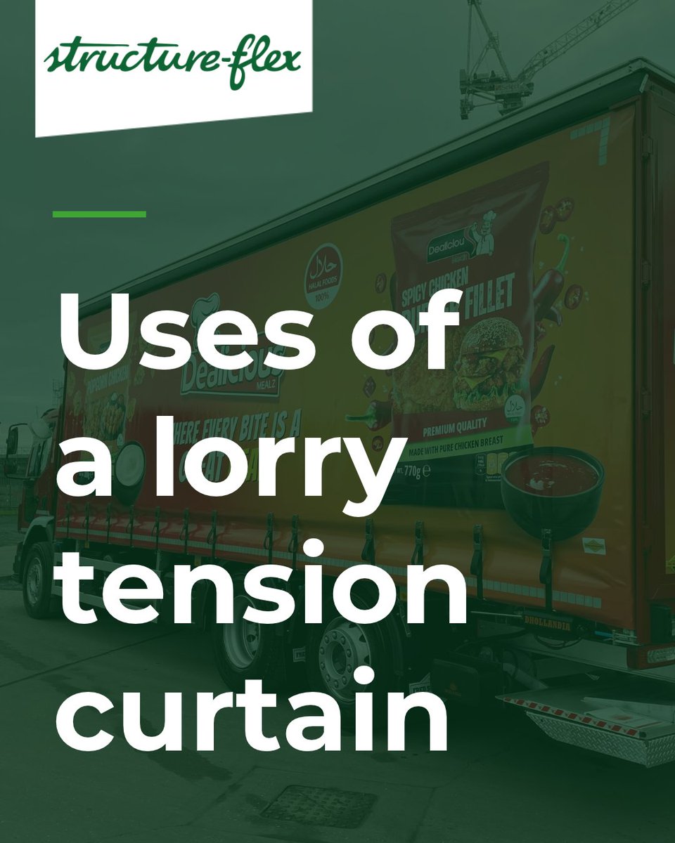 Structure_flex's tweet photo. Your lorry tension curtain serves multiple functions beyond load protection 🚛

It provides valuable advertising space, facilitates easy access, and enhances load restraint. 

With options like Smoothside and Reflex designs, there is a perfect curtain for every application. https://t.co/y5uSx1BQV7