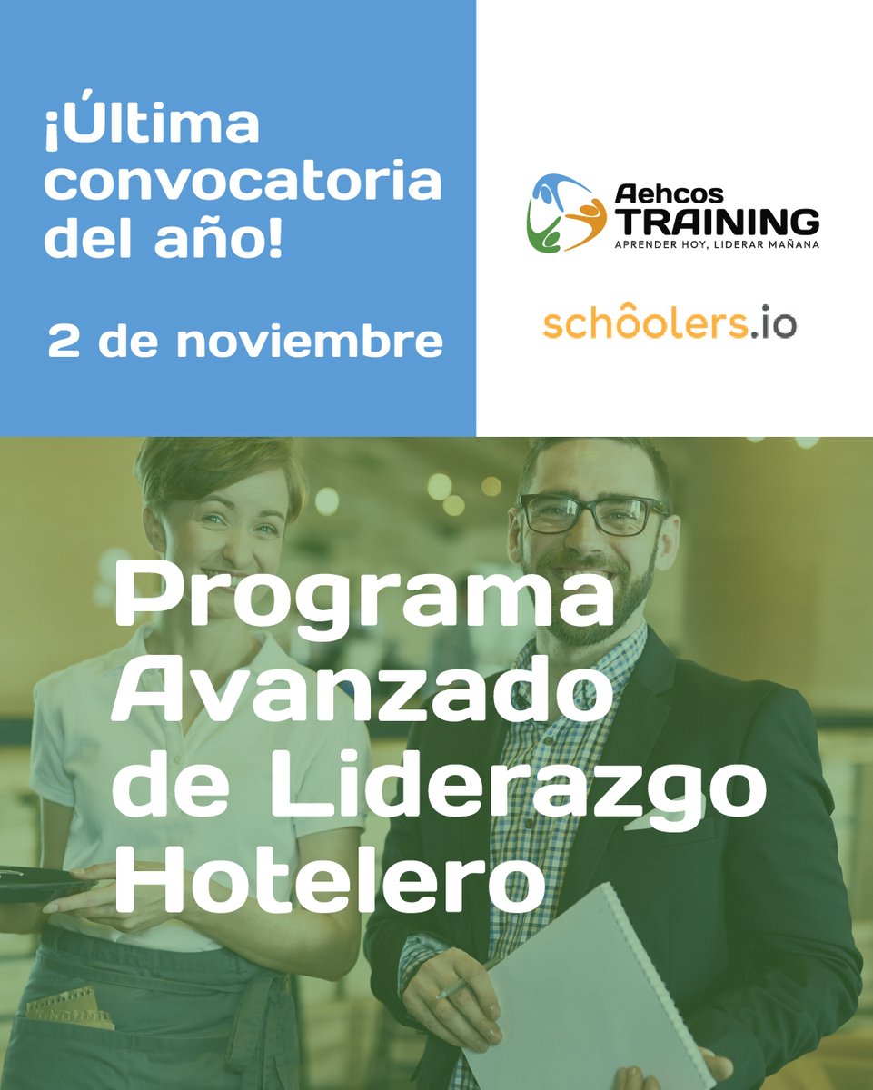 Aehcos's tweet photo. 👥 El liderazgo también evoluciona. ¿Estás preparado para liderar el cambio?

El próximo 2 de noviembre comienza una nueva convocatoria del Programa Avanzado de Liderazgo Hotelero de AEHCOS Training. https://t.co/SHjnlztBNq