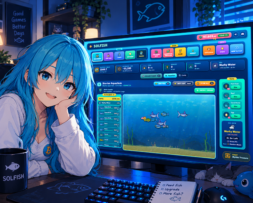 tonaluachefe's tweet photo. My fish earn 2.3k $SOLFISH per hour, and I'm still checking on them like they have rent due.

At least someone in this aquarium is working.

Come see what I'm building: https://t.co/ZeojdbeeqE

#SolfishCampaign @solfishofficial https://t.co/unXL7zVEJz