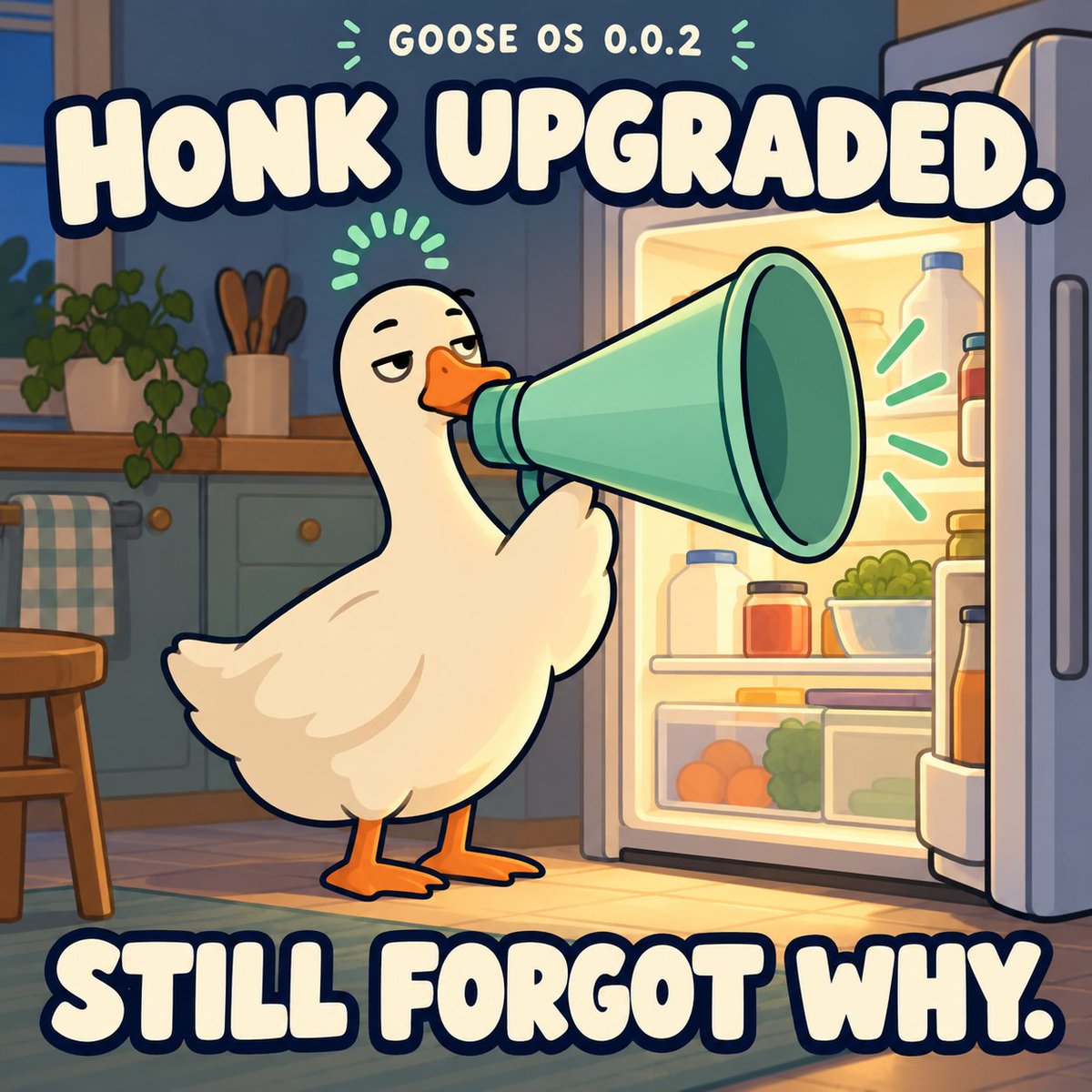 BufferGoose's tweet photo. Goose OS 0.0.2 🪿
The poll closed with 1 vote for a louder HONK.
Volume fixed. Memory still loading. https://t.co/URQaQ5NiDk