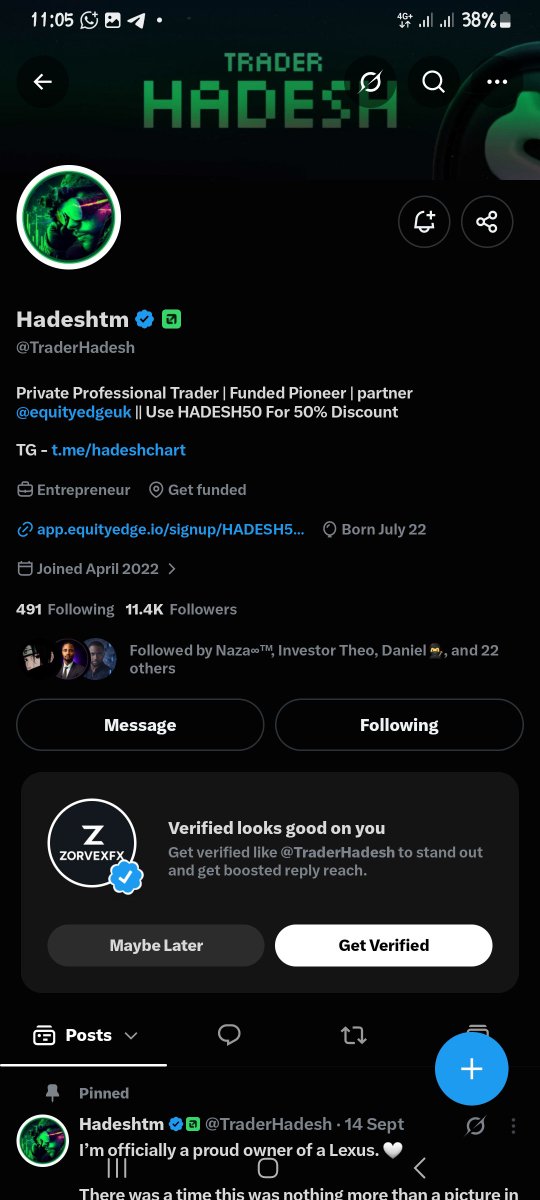 ZORVEXFX's tweet photo. @TraderHadesh @Danieltrades @berkayglife @EquityEdgeUK @Investor_Theo @Techriztm @lex_consults @Kelvintalent_ @Marresecira @1OnlyAce @Alagtrades All done https://t.co/rdl0iZUcfi