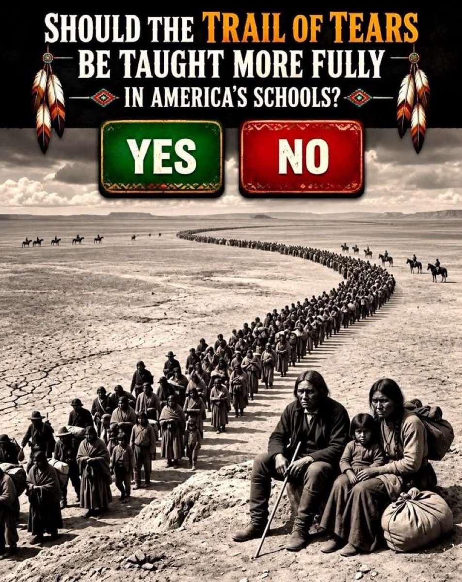 proud_native_am's tweet photo. SHOULD THE TRAIL OF TEARS BE TAUGHT MORE FULLY IN AMERICA'S SCHOOLS? https://t.co/ciR4QwTv2u