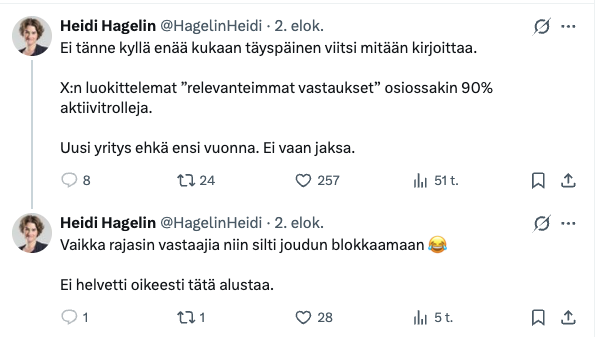 ehauvala's tweet photo. @HagelinHeidi Kiitos, kun et malttanut pysyä poissa. Saimme vuoden 2026 typerimmän postauksen ja mahtavaa meemimateriaalia. https://t.co/GiUhGncopc