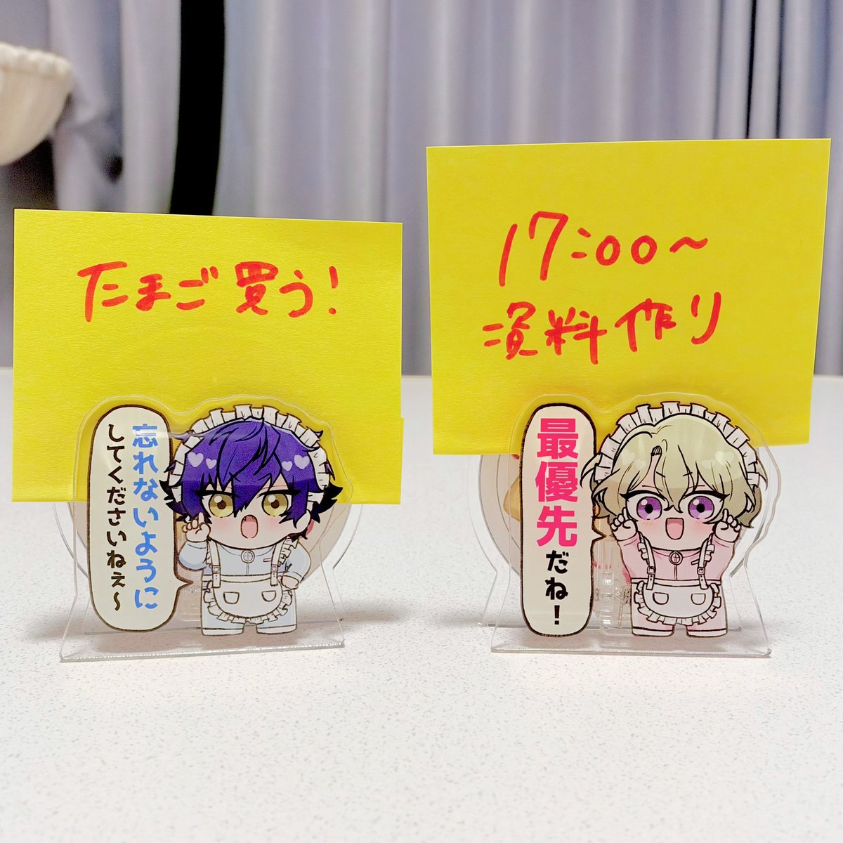 Rion_0w0's tweet photo. 25日頒布するグッズが届きました〜〜！！！
ジャージメイドアクリルメモスタンドです🩷ジャージメイドEveちゃんが予定を管理してくれます♪( ◜ω◝و(و “
ほぼ隠れたけど背面はオムライスです🍴 https://t.co/cniZZfYUQx