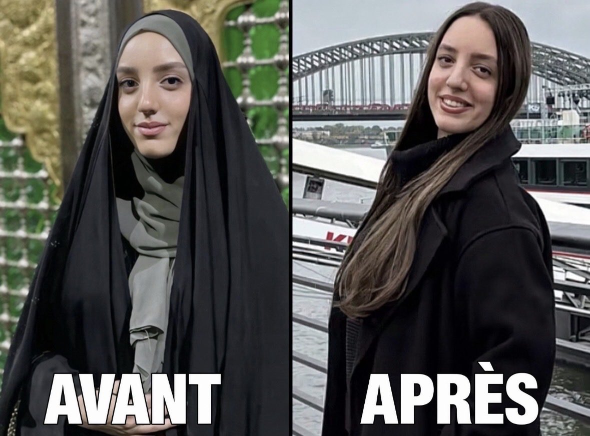 viviapostat's tweet photo. Elle annonce enlever le voile et quitter l’islam. Le phénomène prend de l’ampleur. Bravo à elle 🕊️ https://t.co/g6bumz3uJr