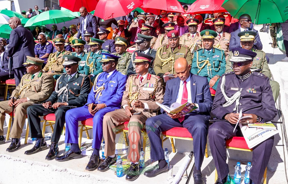 NYS_Ke's tweet photo. The National Youth Service, led by the Commandant General, James K. Tembur, MBS, HSC, joined His Excellency Dr. William Samoei Ruto, PhD, CGH, President of the Republic of Kenya and Commander-in-Chief of the Defence Forces, alongside thousands of Kenyans, in marking this year’s Mashujaa Day celebrations at Kipchoge Keino Stadium in Eldoret City, Uasin Gishu County.

Co-hosted by Uasin Gishu, Nandi and Elgeyo Marakwet counties, the national event paid tribute to the gallant heroes and heroines whose courage, sacrifice and patriotism paved way for Kenya’s independence and continue to inspire generations in the pursuit of national progress. 

As we honour the sacrifices and enduring legacy of our heroes and heroines, let us renew our commitment to unity, integrity and collective responsibility in building a peaceful, secure and prosperous Kenya.
Happy Mashujaa Day 
#MashujaaDay2026 #HudumaKwaTaifa