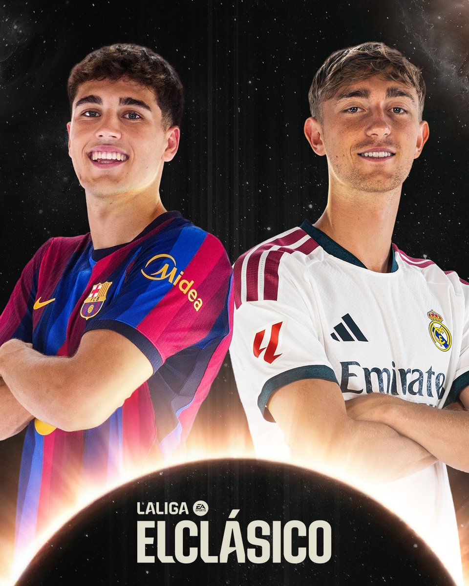 LaLiga's tweet photo. ¿Cubarsí o Huijsen? 👀

#ELCLÁSICO https://t.co/bZOTB7jdK8