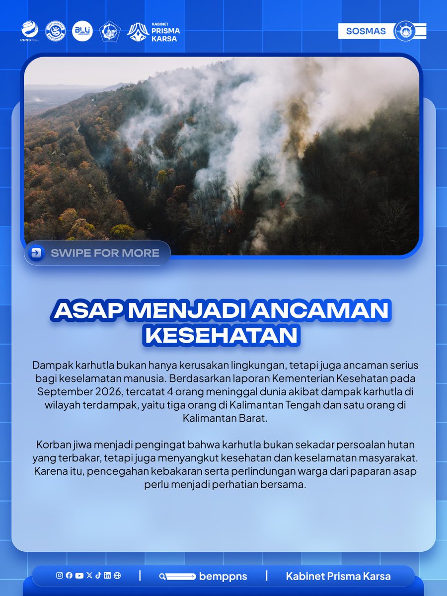 bemppns's tweet photo. 🌱 Karhutla adalah persoalan lingkungan dan kemanusiaan. Mari cegah pembakaran lahan dan jaga kelestarian alam demi keselamatan bersama!

#BEMPPNS 
#PRISMAKARSA 
#SOSIALMASYARAKAT 
#KarhutlaKalimantan 
#PeduliLingkungan https://t.co/IoWkpjUo4H