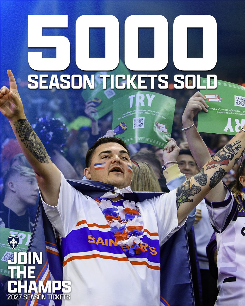 WTrinityRL's tweet photo. 🚀 𝗔𝗻𝗱 𝗧𝗵𝗮𝘁'𝘀 𝟱,𝟬𝟬𝟬!

General Sale is absolutely flying!! Incredible response in just the first 30 minutes!!

Very limited seats now remain in our East Stand!

#UpTheTrin https://t.co/Nui1sXJj4F