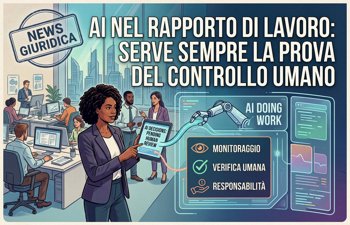artidolo's tweet photo. AI NEL RAPPORTO DI LAVORO: SERVE SEMPRE LA PROVA DEL CONTROLLO UMANO
La decisione definitiva pertanto è riservata a una persona fisica dotata di un potere effettivo e autonomo.
https://t.co/N24egrBtw3 https://t.co/F37VLIGAfS